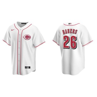 Men's Reds Jake Bauers White Replica Home Jersey