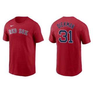 Men's Red Sox Jake Diekman Red Name & Number Nike T-Shirt
