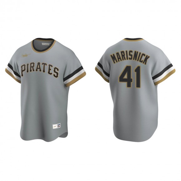 Men's Pirates Jake Marisnick Gray Cooperstown Collection Road Jersey