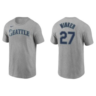 Men's Mariners Jesse Winker Gray Nike T-Shirt