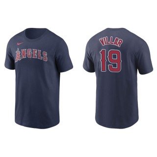 Men's Los Angeles Angels Jonathan Villar Navy Name & Number T-Shirt