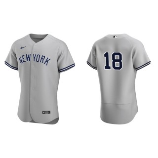 Men's Yankees Jose Peraza Gray Authentic Road Jersey