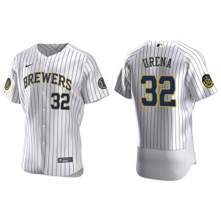 Men's Brewers Jose Urena White Authentic Home Jersey