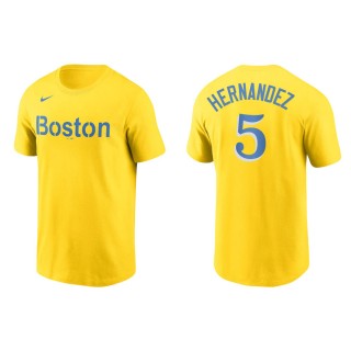 Men's Boston Red Sox Kike Hernandez Gold City Connect Wordmark T-Shirt