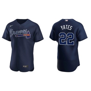 Men's Braves Kirby Yates Navy Authentic Jersey