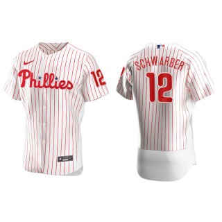 Men's Phillies Kyle Schwarber White Authentic Home Jersey