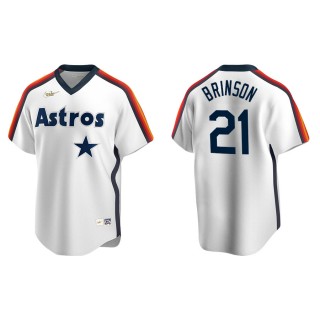 Men's Astros Lewis Brinson White Cooperstown Collection Home Jersey