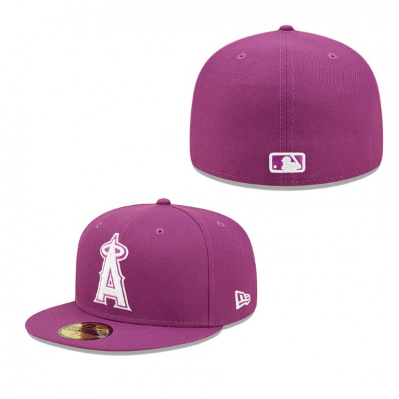 Men's Los Angeles Angels New Era Grape Logo 59FIFTY Fitted Hat