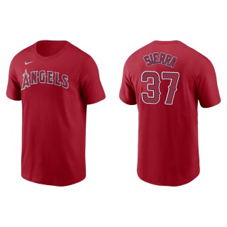 Men's Los Angeles Angels Magneuris Sierra Red Name & Number T-Shirt