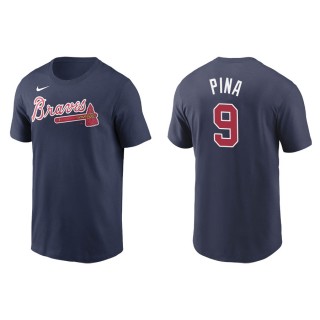 Men's Braves Manny Pina Navy Name & Number Nike T-Shirt
