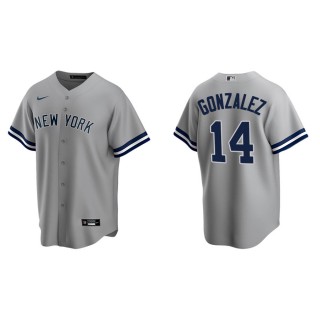 Men's Yankees Marwin Gonzalez Gray Replica Road Jersey