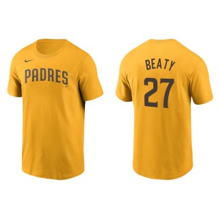 Men's Padres Matt Beaty Gold Nike T-Shirt