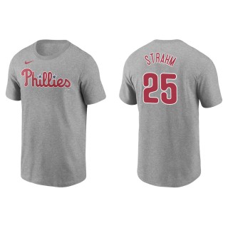 Men's Philadelphia Phillies Matthew Strahm Gray Name & Number T-Shirt