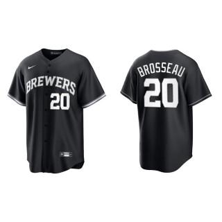 Men's Brewers Mike Brosseau Black White Replica Official Jersey