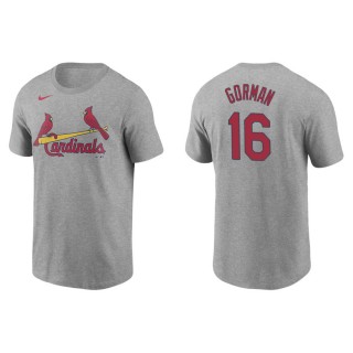 Men's St. Louis Cardinals Nolan Gorman Gray Name & Number T-Shirt
