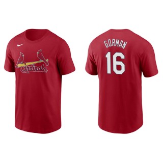 Men's St. Louis Cardinals Nolan Gorman Red Name & Number T-Shirt