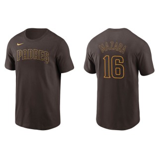 Men's San Diego Padres Nomar Mazara Brown Name & Number T-Shirt