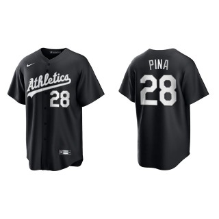 Manny Pina Black White Replica Official Jersey