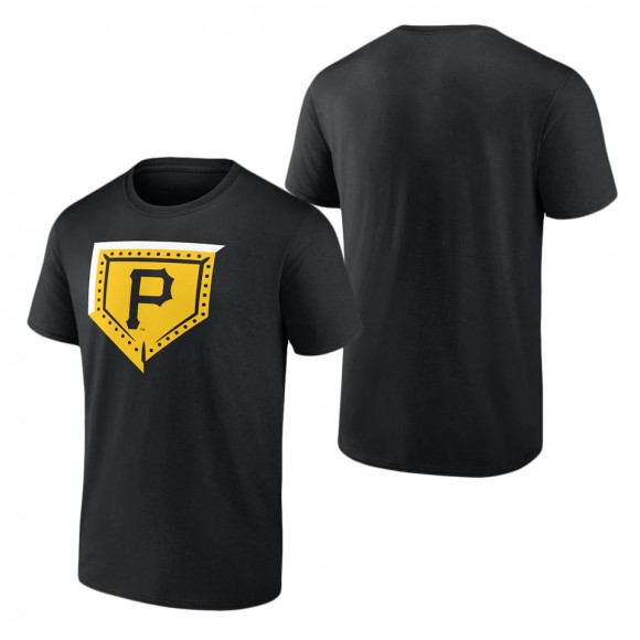 Men's Pittsburgh Pirates Black Steel Plate T-Shirt