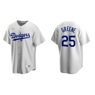 Men's Brooklyn Dodgers Shane Greene White Cooperstown Collection Home Jersey