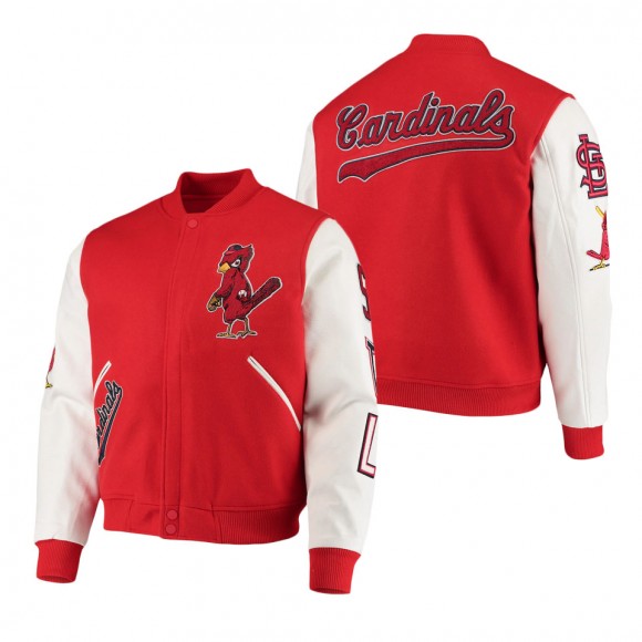 Men's St. Louis Cardinals Red White Varsity Logo Full-Zip Jacket