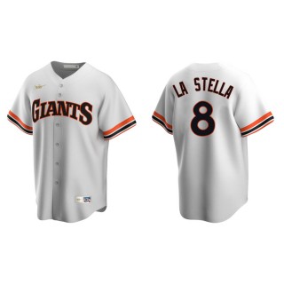 Men's Giants Tommy La Stella White Cooperstown Collection Home Jersey