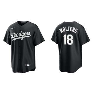 Men's Los Angeles Dodgers Tony Wolters Black White Replica Official Jersey