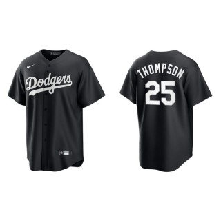 Men's Los Angeles Dodgers Trayce Thompson Black White Replica Official Jersey