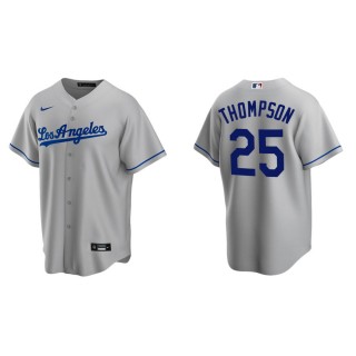 Men's Los Angeles Dodgers Trayce Thompson Gray Replica Road Jersey