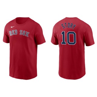 Men's Red Sox Trevor Story Red Name & Number Nike T-Shirt