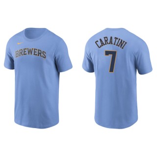 Men's Brewers Victor Caratini Light Blue Nike T-Shirt