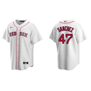 Men's Red Sox Yolmer Sanchez White Replica Home Jersey