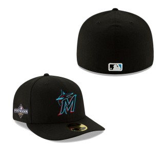 Miami Marlins Black 2023 Postseason Low Profile 59FIFTY Fitted Cap
