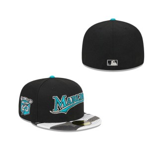 Miami Marlins Metallic Camo Fitted Hat