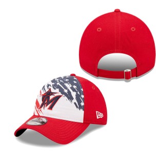 Men's Miami Marlins Red 2022 4th of July Independence Day 9TWENTY Adjustable Hat