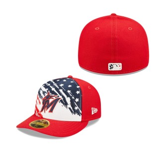 Men's Miami Marlins Red 2022 4th of July Independence Day Low Profile 59FIFTY Fitted Hat