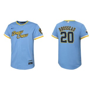 Mike Brosseau Youth Brewers Powder Blue 2022 City Connect Replica Jersey