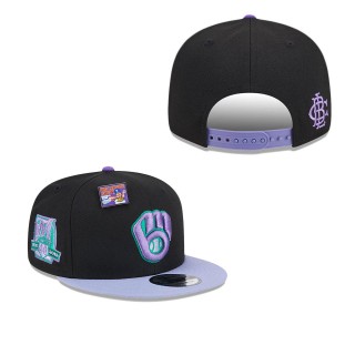 Milwaukee Brewers Black Purple Grape Big League Chew Flavor Pack 9FIFTY Snapback Hat