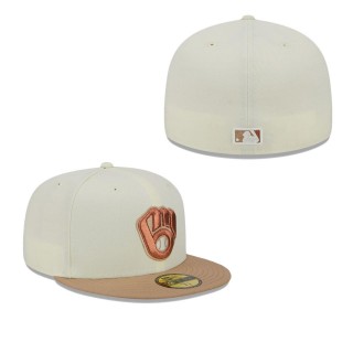 Milwaukee Brewers Cream Chrome Camel Rust Undervisor 59FIFTY Fitted Hat