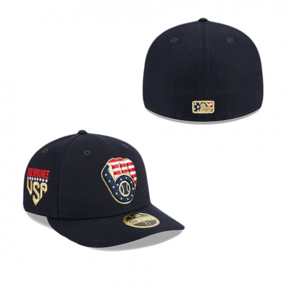 Milwaukee Brewers Independence Day Low Profile Fitted Hat