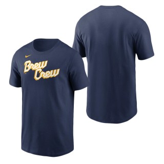 Brewers Navy 2022 City Connect Wordmark T-Shirt