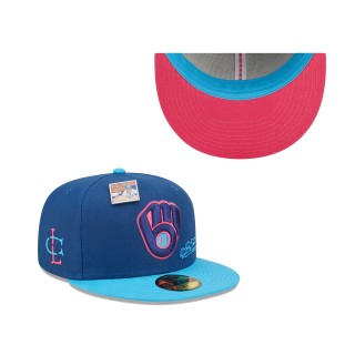 Milwaukee Brewers Blue Light Blue MLB x Big League Chew Big Rally Blue Raspberry Flavor Pack 59FIFTY Fitted Hat