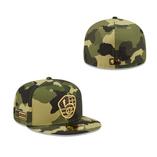 Milwaukee Brewers New Era Camo 2022 Armed Forces Day 59FIFTY Fitted Hat
