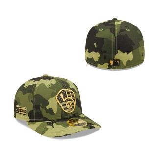 Milwaukee Brewers New Era Camo 2022 Armed Forces Day Low Profile 59FIFTY Hat