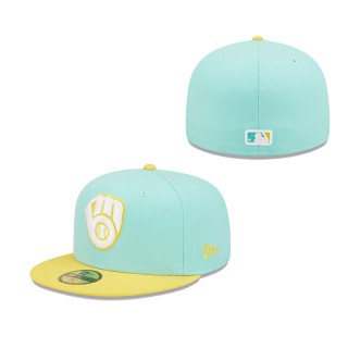 Men's Milwaukee Brewers Turquoise Yellow Spring Color Pack Two-Tone 59FIFTY Fitted Hat