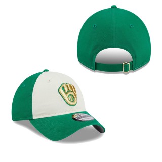 Milwaukee Brewers White Green 2024 St. Patrick's Day 9TWENTY Adjustable Hat