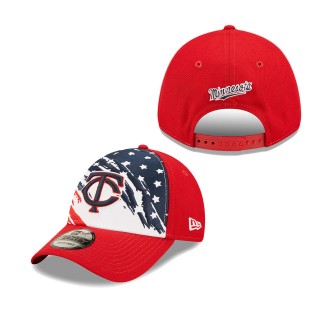 Men's Minnesota Twins Red 2022 4th of July Independence Day 9FORTY Snapback Adjustable Hat