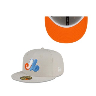 Montreal Expos Stone Orange 59FIFTY Fitted Hat
