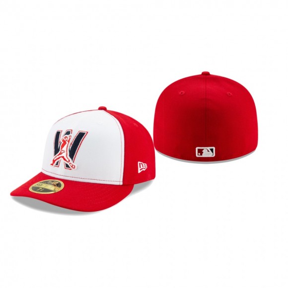 Washington Nationals White Red Authentic Collection 2020 Low Profile Fitted Hat
