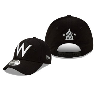 Washington Nationals Black Elements Monochrome Logo Stretch Snapback 9FORTY Adjustable Hat